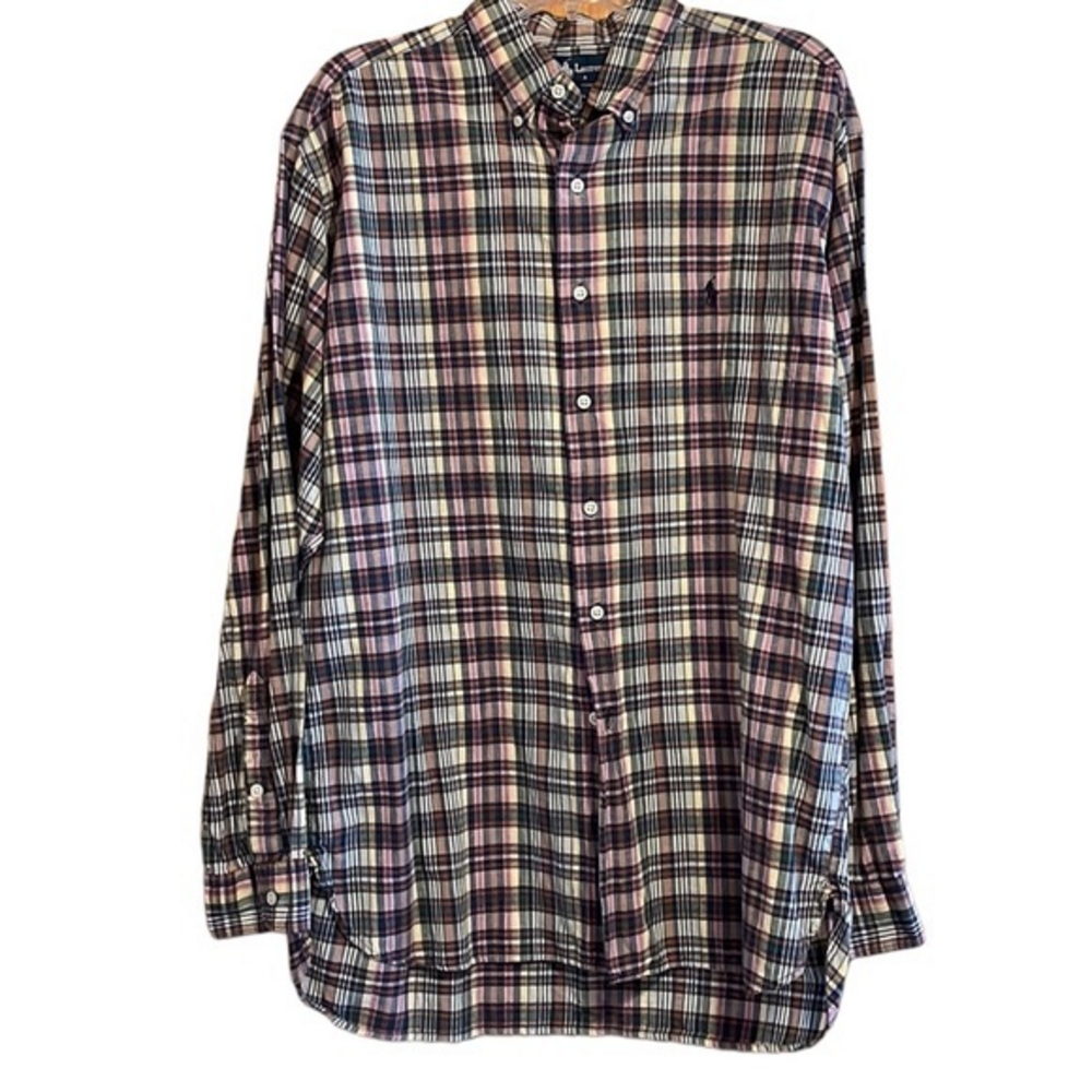 Ralph Lauren McMeel‎ Shirt Vintage Men’s Button Down Plaid Cotton Size Large